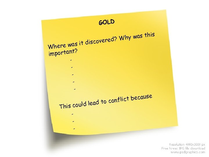 GOLD this Why was overed? disc re was it Whe ? important - -