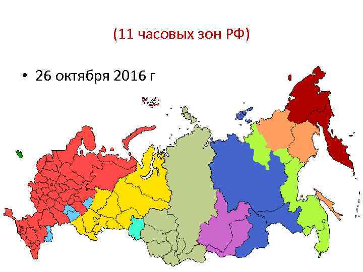 (11 часовых зон РФ) • 26 октября 2016 г 