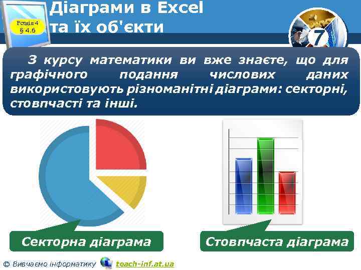 Розділ 4 § 4. 6 Діаграми в Excel та їх об'єкти 7 З курсу
