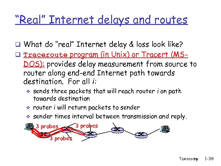 “Real” Internet delays and routes q What do “real” Internet delay & loss look