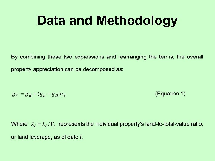 Data and Methodology 