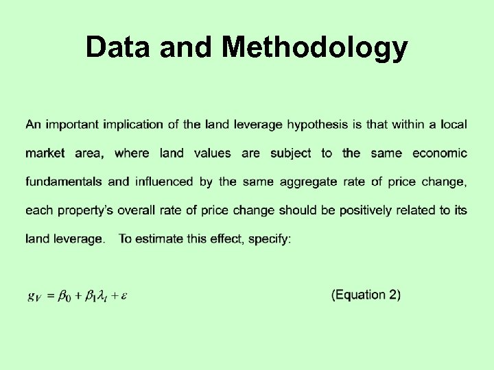Data and Methodology 