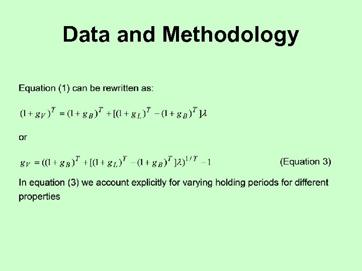 Data and Methodology 