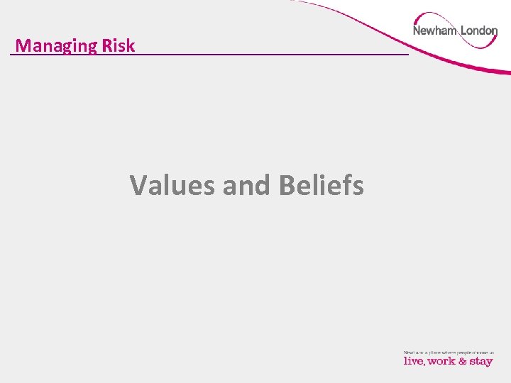 Managing Risk Values and Beliefs 