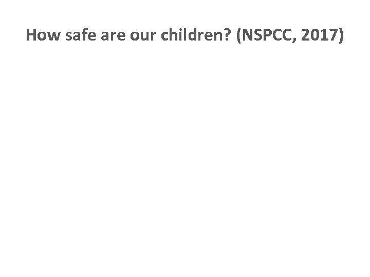 How safe are our children? (NSPCC, 2017) 