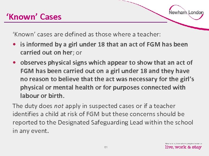 ‘Known’ Cases ‘Known’ cases are defined as those where a teacher: • is informed