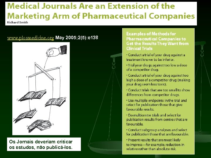 www. plosmedicine. org May 2005; 2(5): e 138 Os Jornais deveriam criticar os estudos,