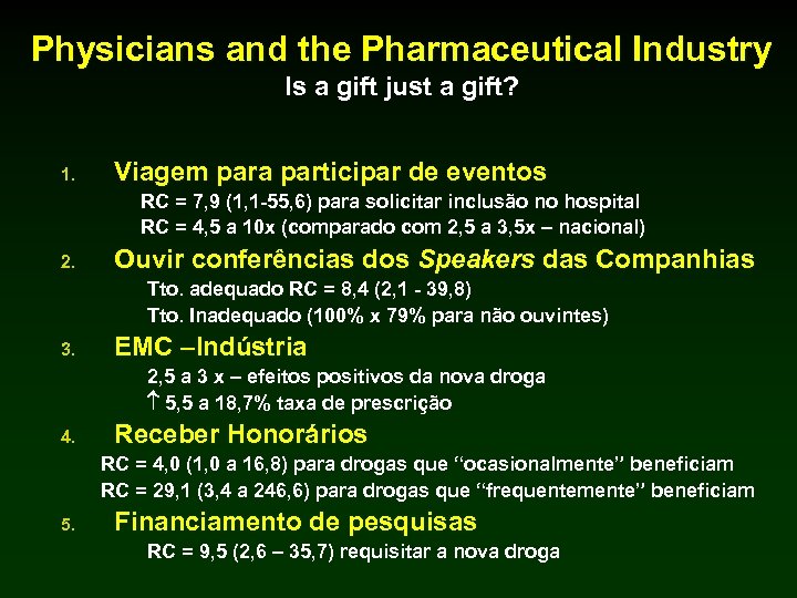 Physicians and the Pharmaceutical Industry Is a gift just a gift? 1. Viagem para