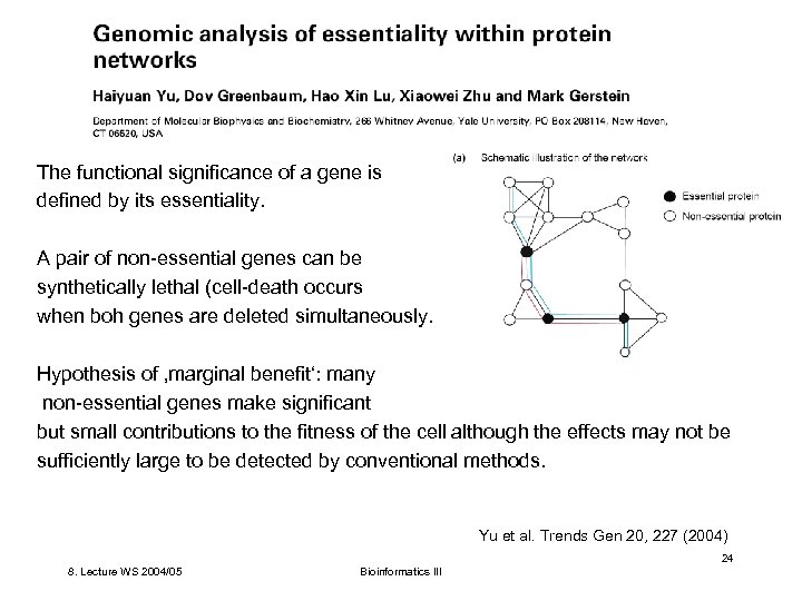 The functional significance of a gene is defined by its essentiality. A pair of