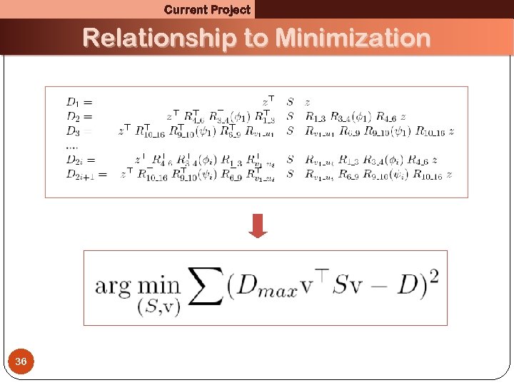 Current Project Relationship to Minimization 36 