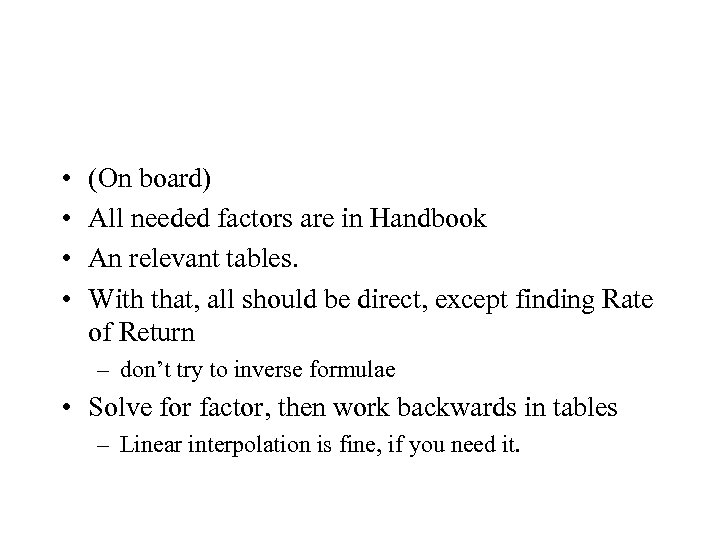  • • (On board) All needed factors are in Handbook An relevant tables.