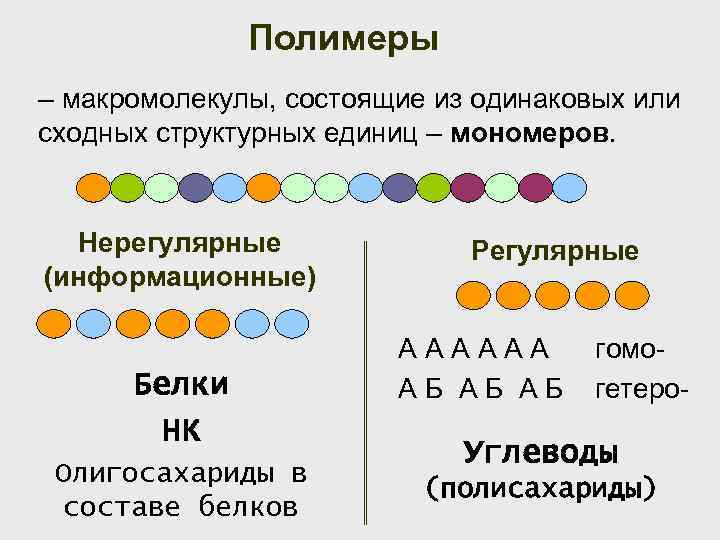 Полимеры – макромолекулы, состоящие из одинаковых или сходных структурных единиц – мономеров. Нерегулярные (информационные)