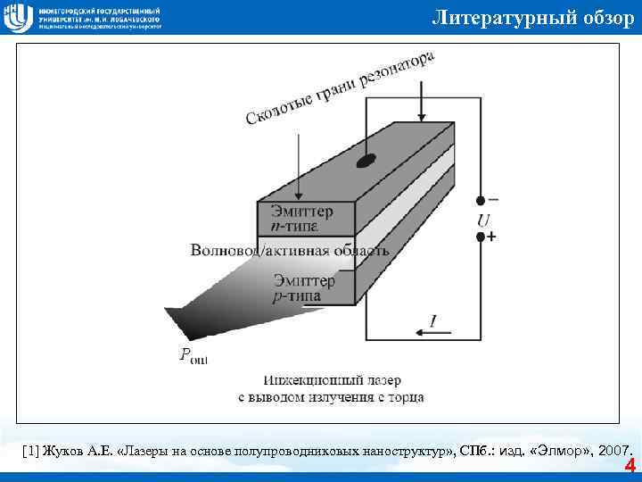 Литературный обзор [1] Жуков А. Е. «Лазеры на основе полупроводниковых наноструктур» , СПб. :