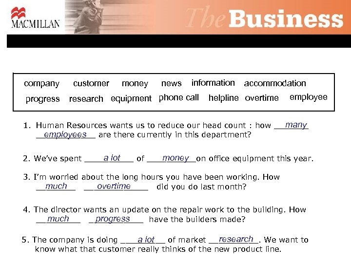 company progress customer money news information research equipment phone call accommodation helpline overtime employee