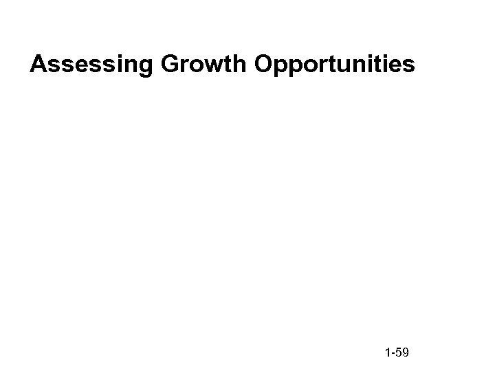 Assessing Growth Opportunities 1 -59 