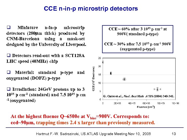 CCE n-in-p microstrip detectors q Miniature n-in-p microstrip detectors (280 mm thick) produced by