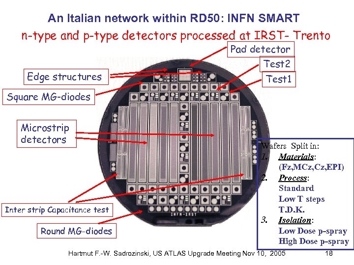 An Italian network within RD 50: INFN SMART n-type and p-type detectors processed at