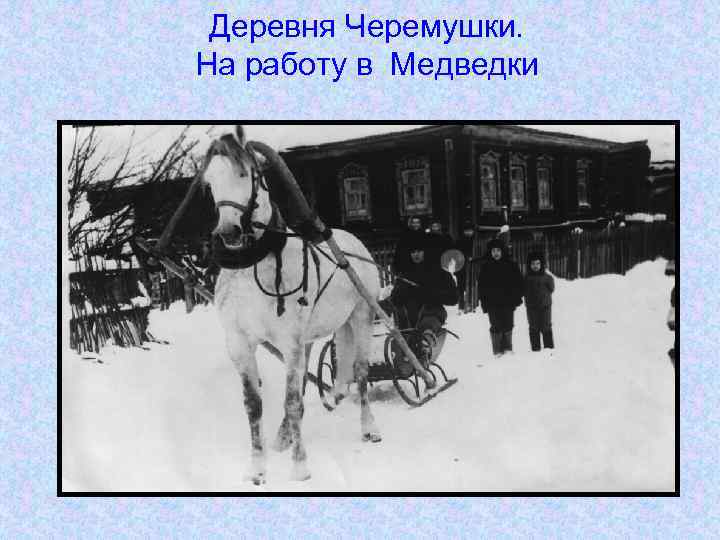 Деревня Черемушки. На работу в Медведки 