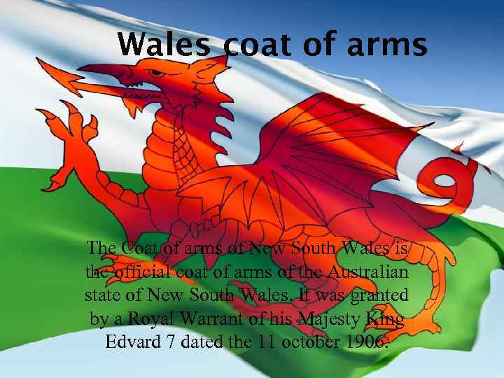 Wales coat of arms The Coat of arms of New South Wales is the