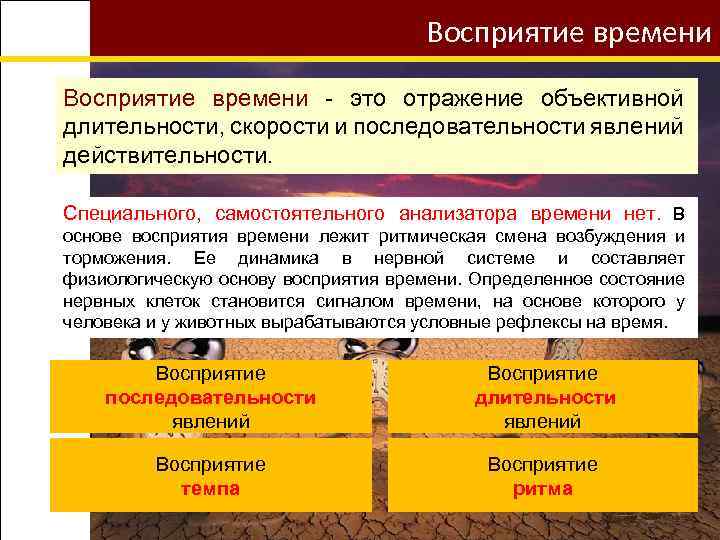 Объективное изображение действительности. Восприятие времени. Восприятие времени в психологии. Субъективное время восприятие. Восприятие последовательности длительности явлений.