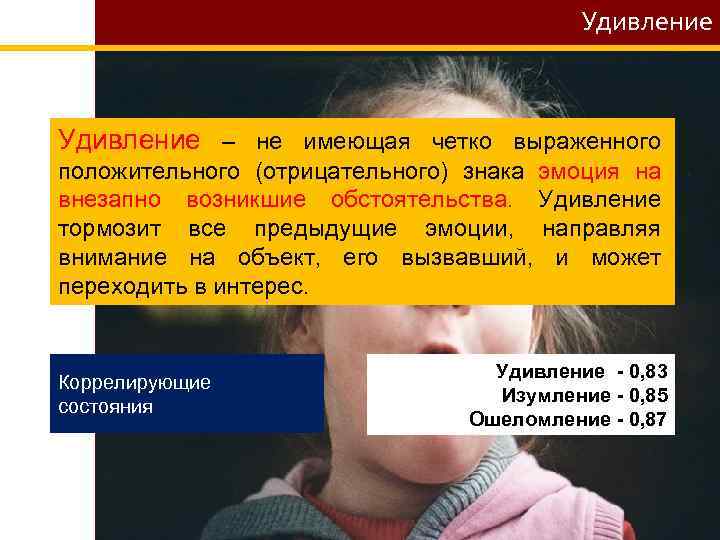 Удивление – не имеющая четко выраженного положительного (отрицательного) знака эмоция на внезапно возникшие обстоятельства.