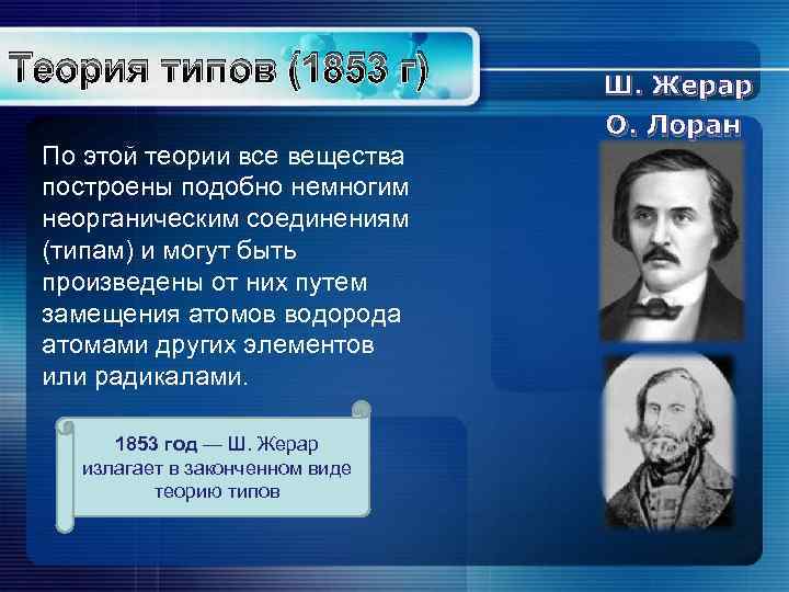 Автор теории химического. Теория типов в органической химии. Теория типов. Теория типов в химии. Теория типов Жерара.