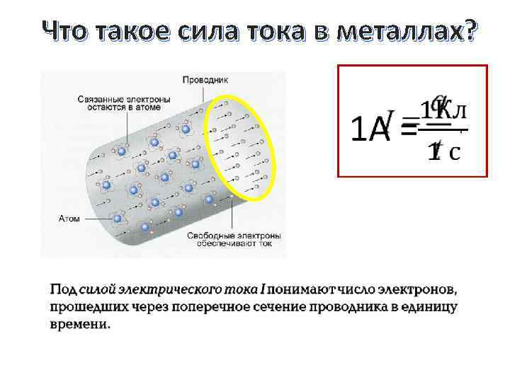 Что такое сила тока в металлах? 