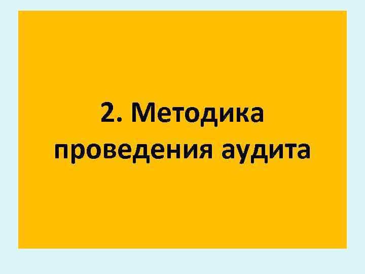 2. Методика проведения аудита 