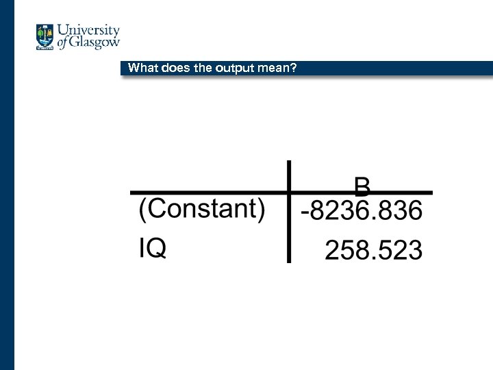What does the output mean? 