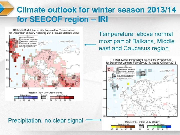 Climate outlook for winter season 2013/14 for SEECOF region – IRI Temperature: above normal