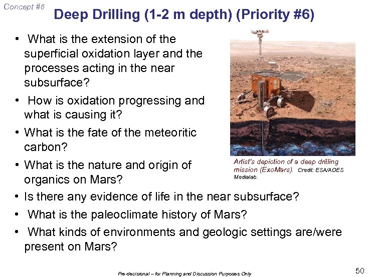 Concept #6 Deep Drilling (1 -2 m depth) (Priority #6) • What is the