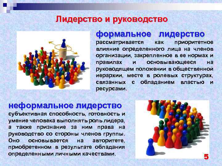 Лидерство и руководство формальное лидерство рассматривается как приоритетное влияние определенного лица на членов организации,