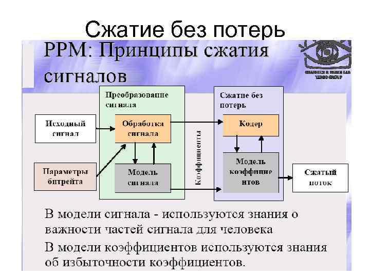 Сжатие без потерь. Системы сжатия видеоинформации.. Методы сжатия видеоинформации. Сжатие без потерь схема.