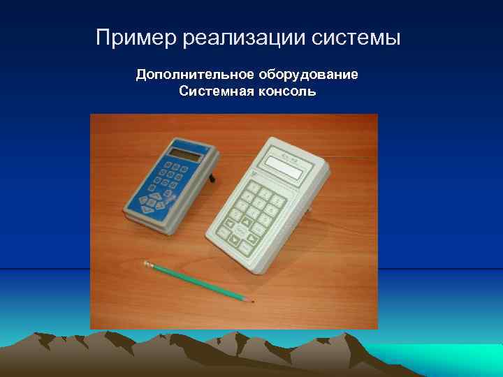 Пример реализации системы Дополнительное оборудование Системная консоль 