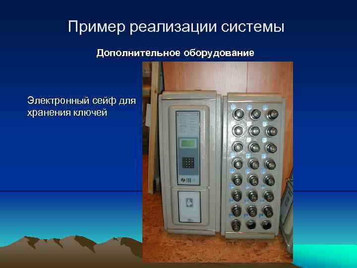Пример реализации системы Дополнительное оборудование Электронный сейф для хранения ключей 
