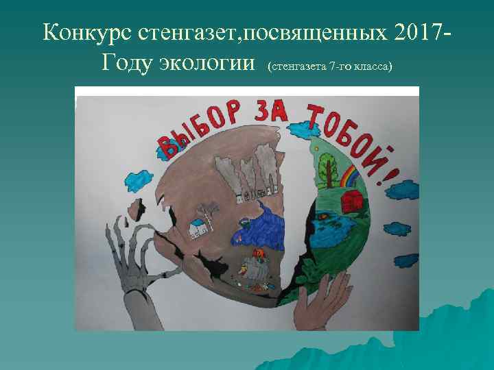 Конкурс стенгазет, посвященных 2017 Году экологии (стенгазета 7 -го класса) 