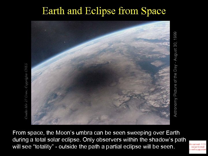 Astronomy Picture of the Day - August 30, 1999 Credit: Mir 27 Crew; Copyright: