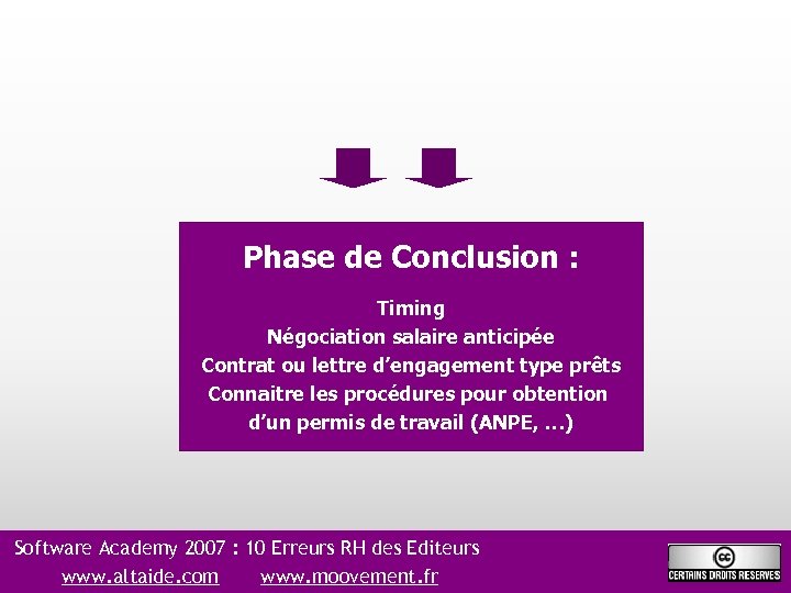 Phase de Conclusion : Timing Négociation salaire anticipée Contrat ou lettre d’engagement type prêts
