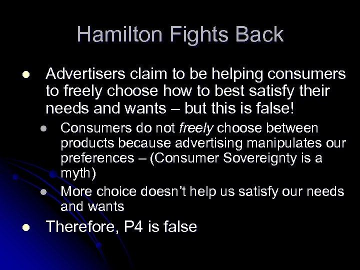 Hamilton Fights Back l Advertisers claim to be helping consumers to freely choose how