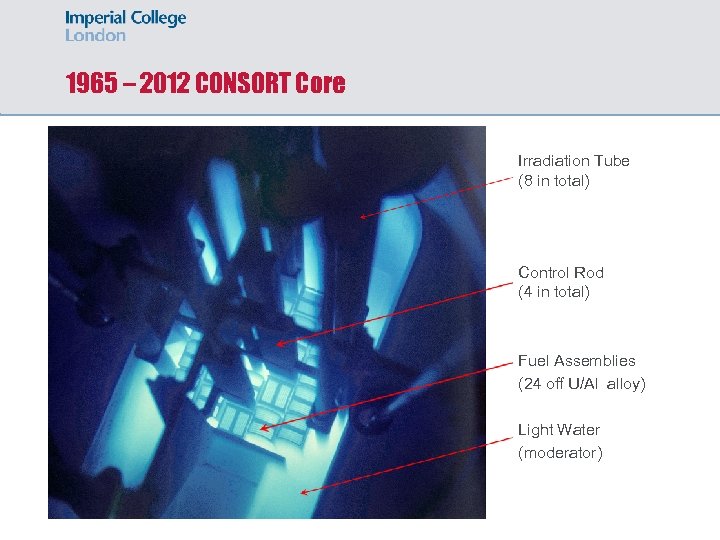 1965 – 2012 CONSORT Core Irradiation Tube (8 in total) Control Rod (4 in