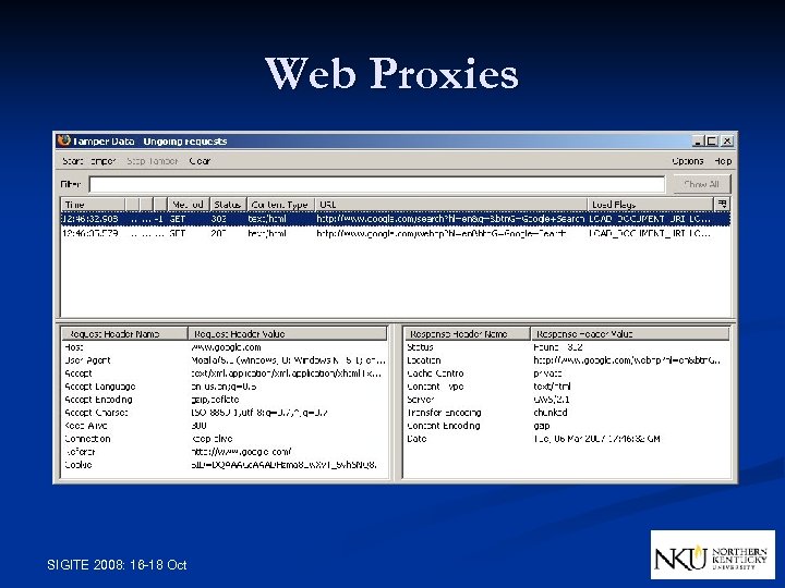Web Proxies SIGITE 2008: 16 -18 Oct 