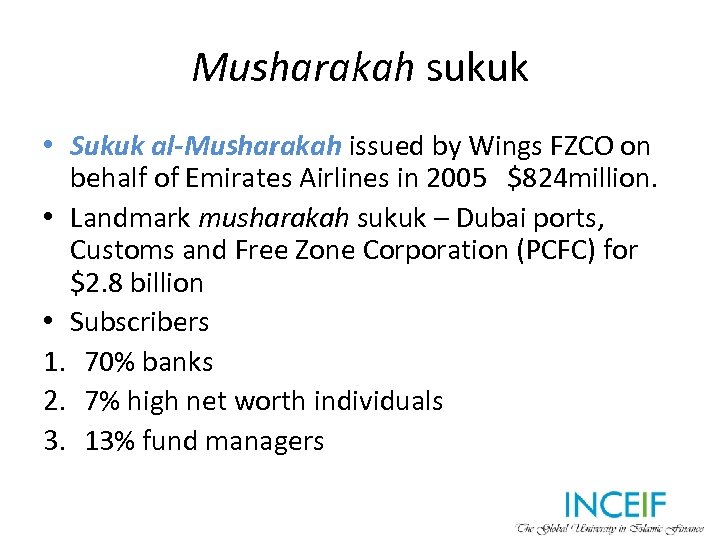 Musharakah sukuk • Sukuk al-Musharakah issued by Wings FZCO on behalf of Emirates Airlines