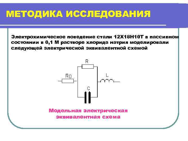 МЕТОДИКА ИССЛЕДОВАНИЯ Электрохимическое поведение стали 12 Х 18 Н 10 Т в пассивном состоянии