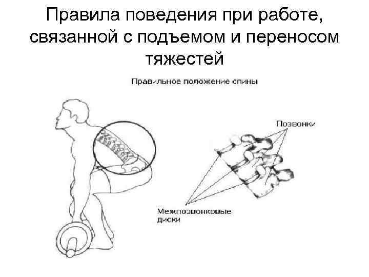 Правила поведения при работе, связанной с подъемом и переносом тяжестей 