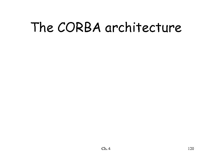 The CORBA architecture Ch. 4 120 