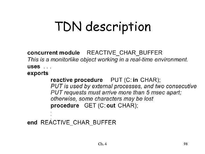 TDN description Ch. 4 98 