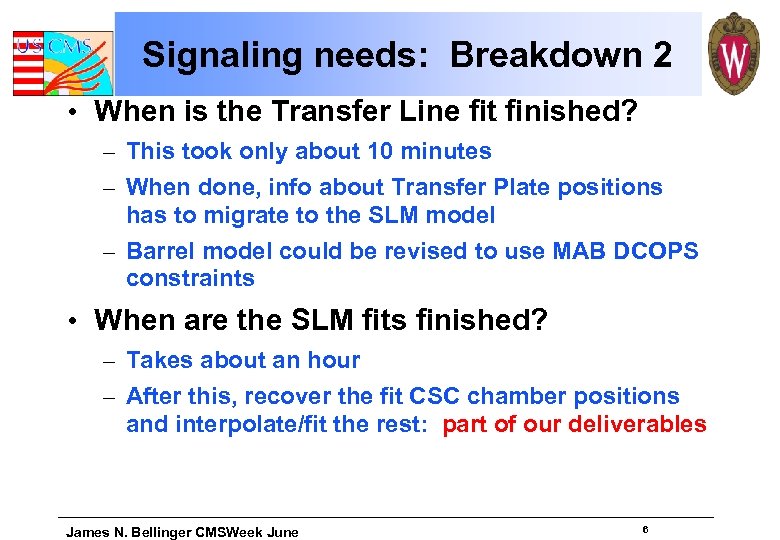 Signaling needs: Breakdown 2 • When is the Transfer Line fit finished? – This