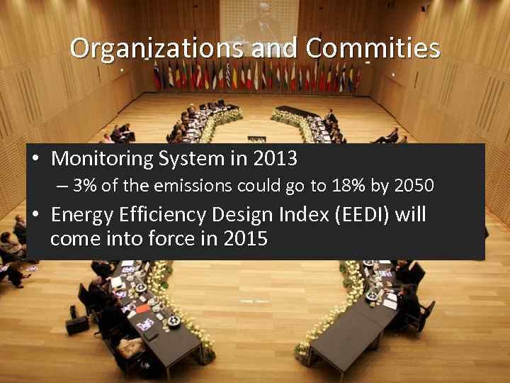 Organizations and Commities • Monitoring System in 2013 – 3% of the emissions could