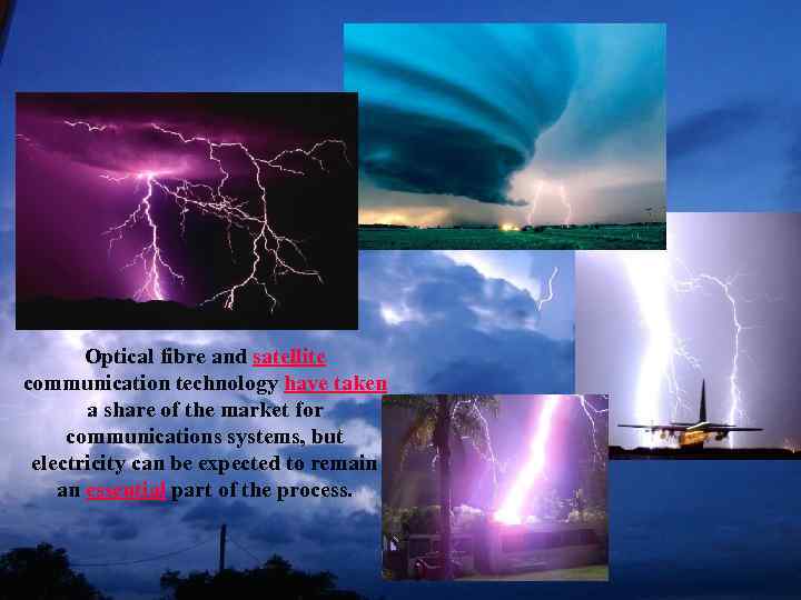 Optical fibre and satellite communication technology have taken a share of the market for