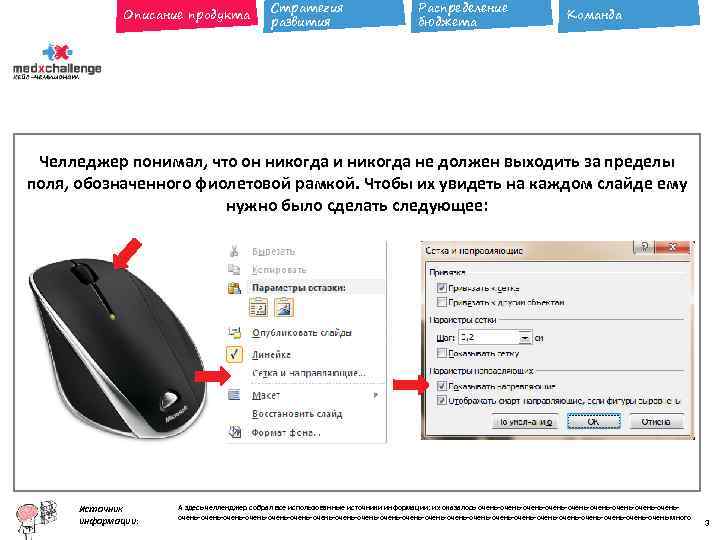 Описание продукта Стратегия развития Распределение бюджета Команда Челледжер понимал, что он никогда и никогда
